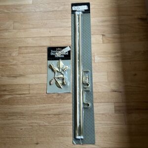 Decorative rod system Brass color new never used and one that is out of package